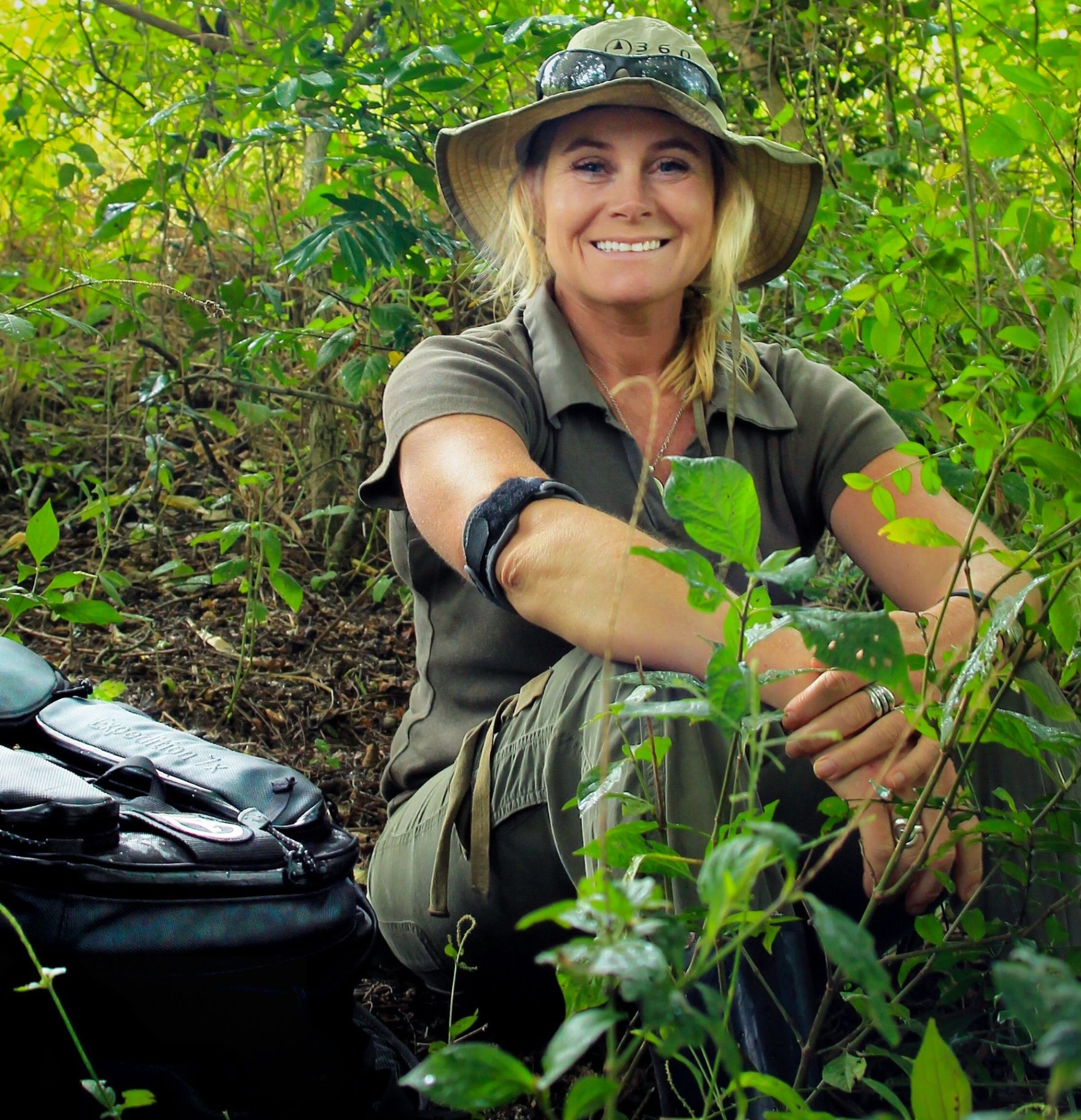 Jytte Fredholm Ferreira smiling in the Semuliki forest